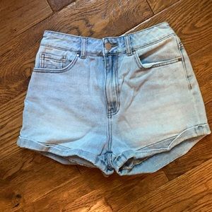 Kylie and Kendall light wash high rise shorts